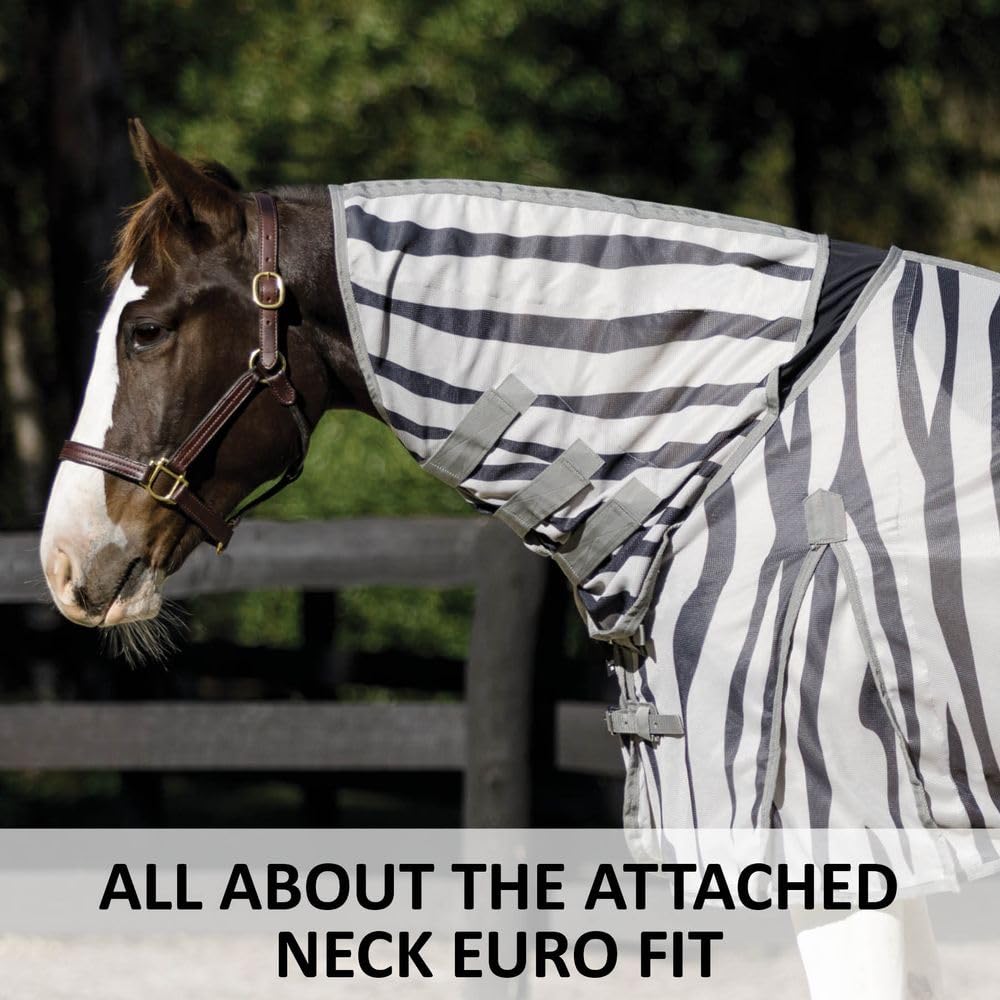 Schneiders Soft Interlock Mesh II Zebra Horse Fly Sheets | Striking Zebra Pattern for Fly Deterrence & Superior UV Protection |